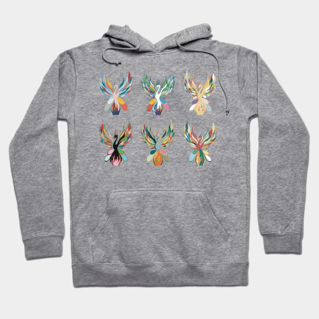 Phoenix 1-6 Hoodie by Abstract Scribbler